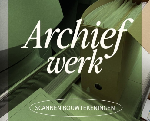 archiefwerk"scannen bouwtekeningen grootformaat A0 kleur en zwartwit PDF