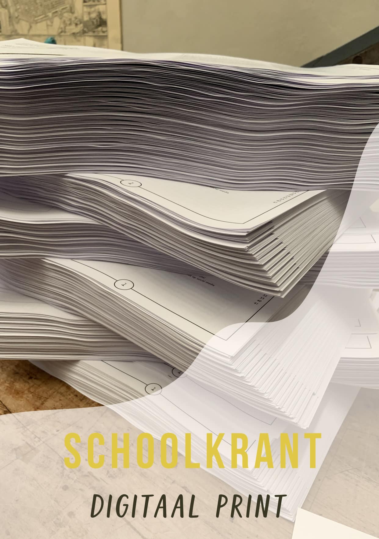 schoolkrant digitaal print in zwart en kleur