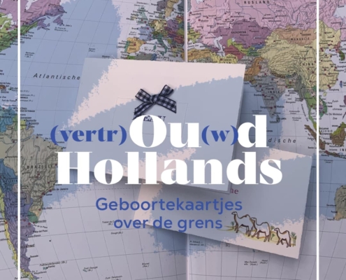 oud hollandse geboortekaartjes klassiek modern strikje naamkaartkje